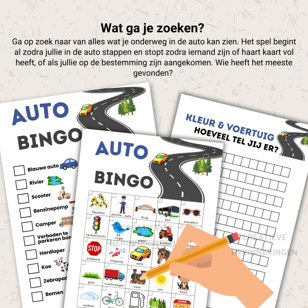Auto spelletjes zonder scherm die je makkelijk uitdeelt in de auto, geschikt voor meerdere leeftijden