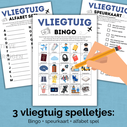 Drie leuke vliegtuig spelletjes voor kinderen om te printen