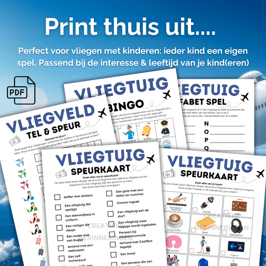 Offline spelletjes voor in het vliegtuig om te printen en spelen