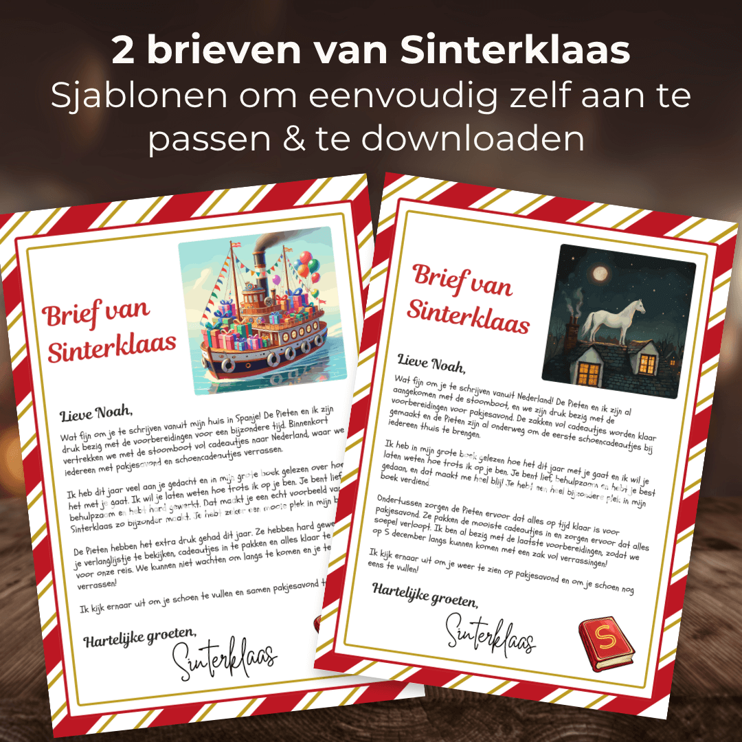 Brief van Sinterklaas sjabloon om je kinderen te verrassen met naam op brief