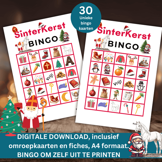 Geniet van de periode tussen Sinterklaas en Kerst met deze SinterKerst bingo
