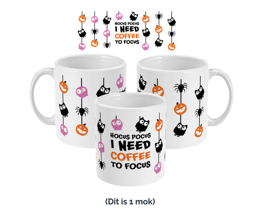 Halloween mok hocus pocus i need coffee to focus