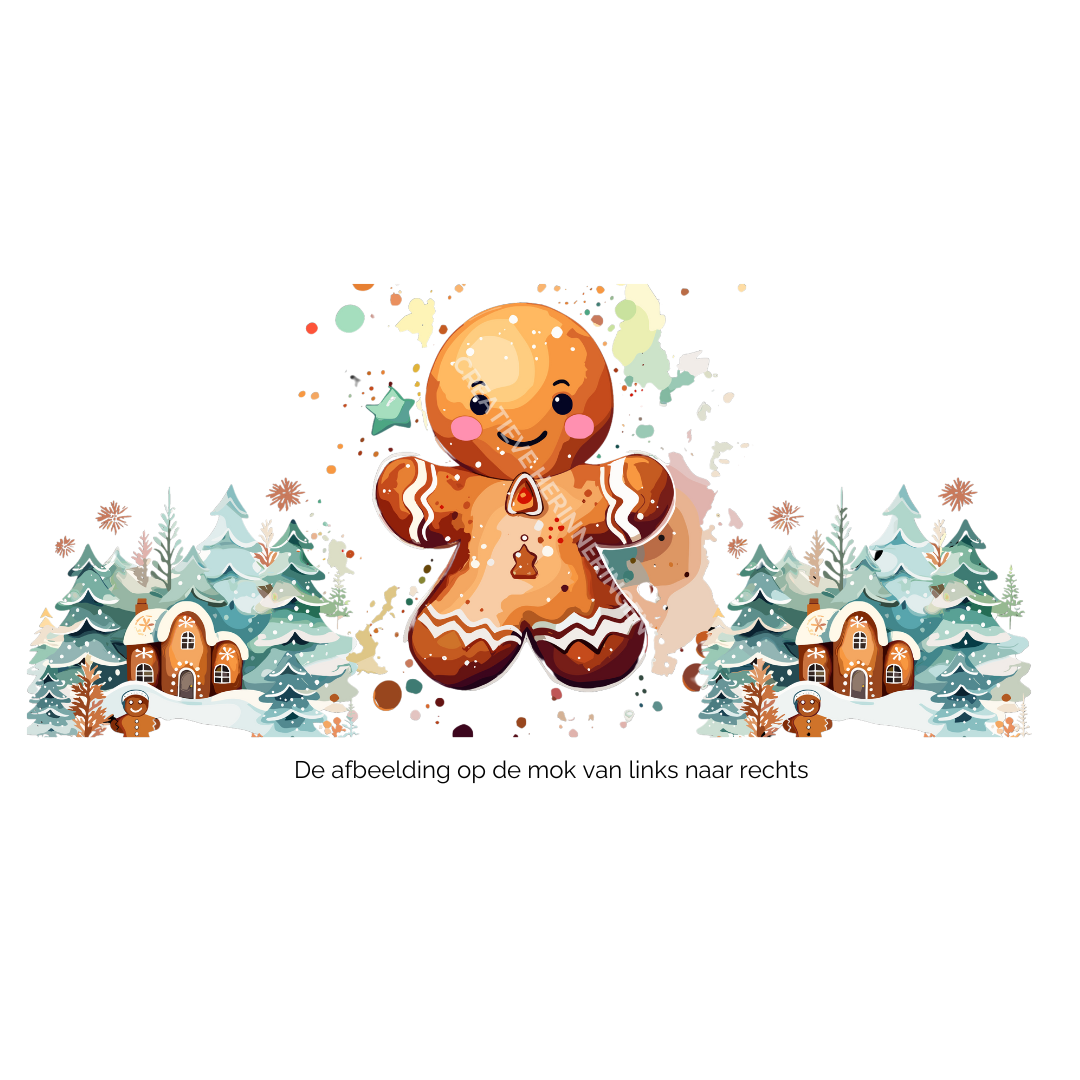 Kerst mok met gingerbread man