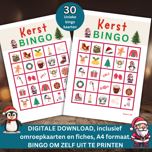 Kerstmis bingo: printbare kaarten of speel online met vrienden of familie