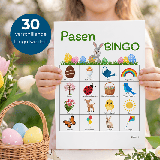 Leuke Paas bingo voor kinderen met 30 verschillende kaarten