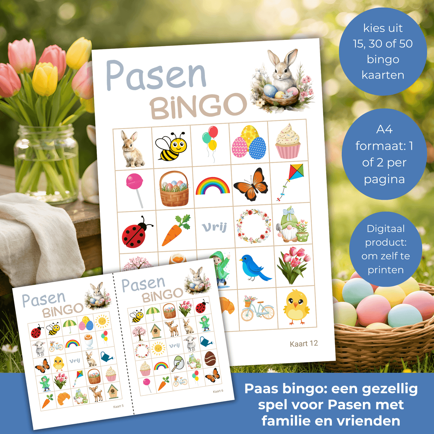 Paas bingo kaarten als pdf om zelf te downloaden en printen
