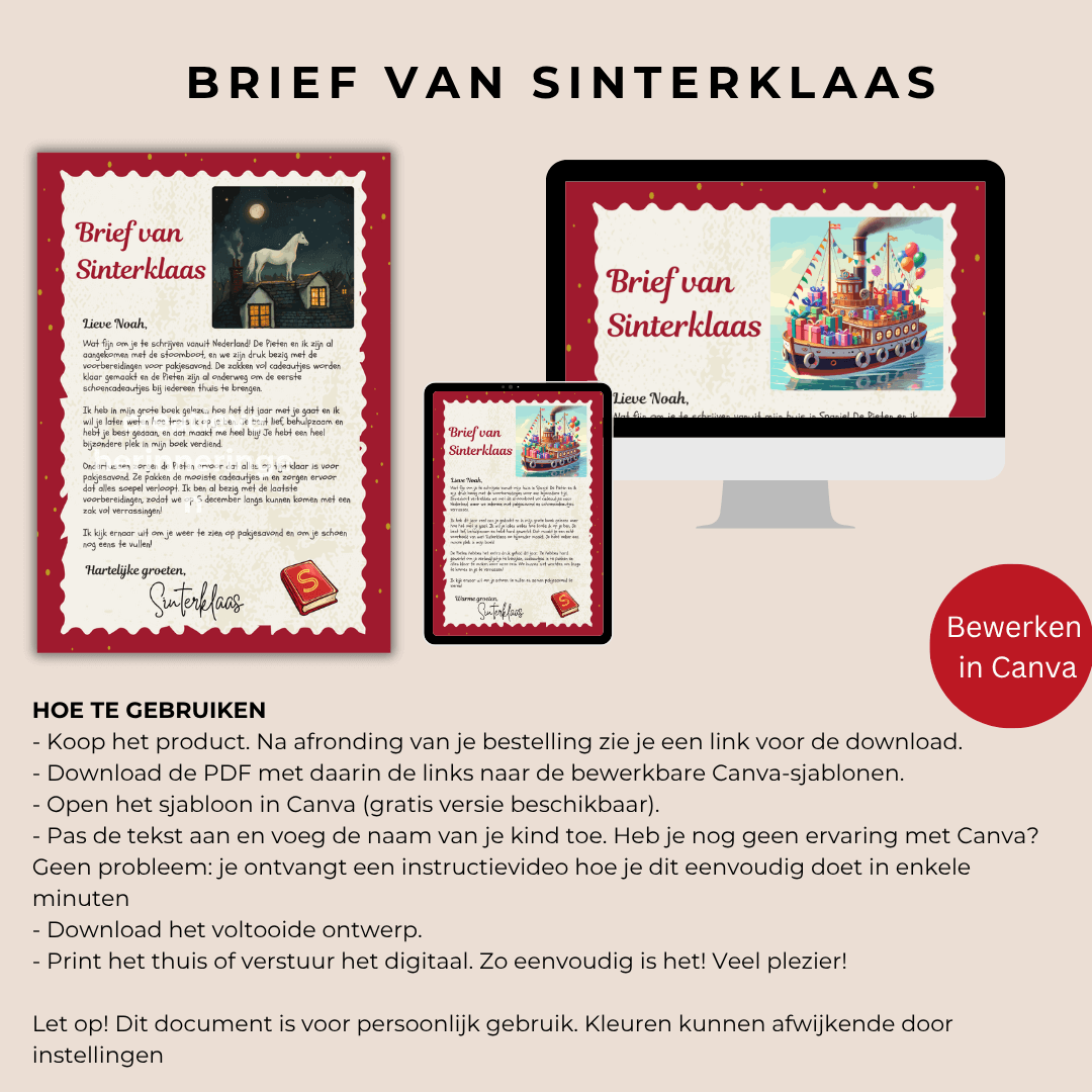 Een magische brief van Sinterklaas voor kinderen