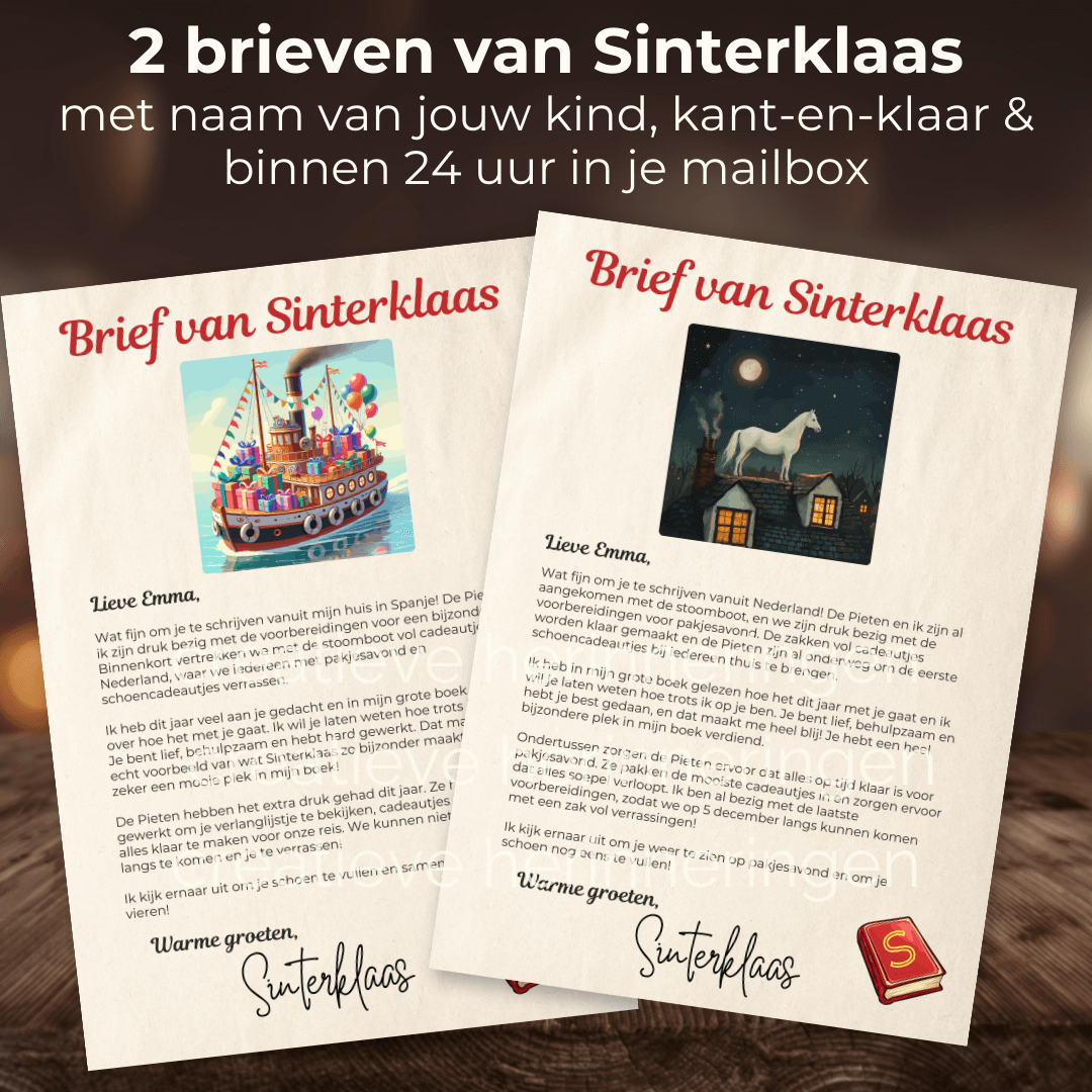 Persoonlijke brief van Sinterklaas met naam van je kind, ideaal om pakjesavond extra speciaal te maken