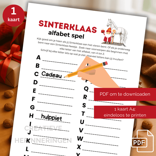 Educatief maar leuk Sinterklaas alfabet spel om te printen