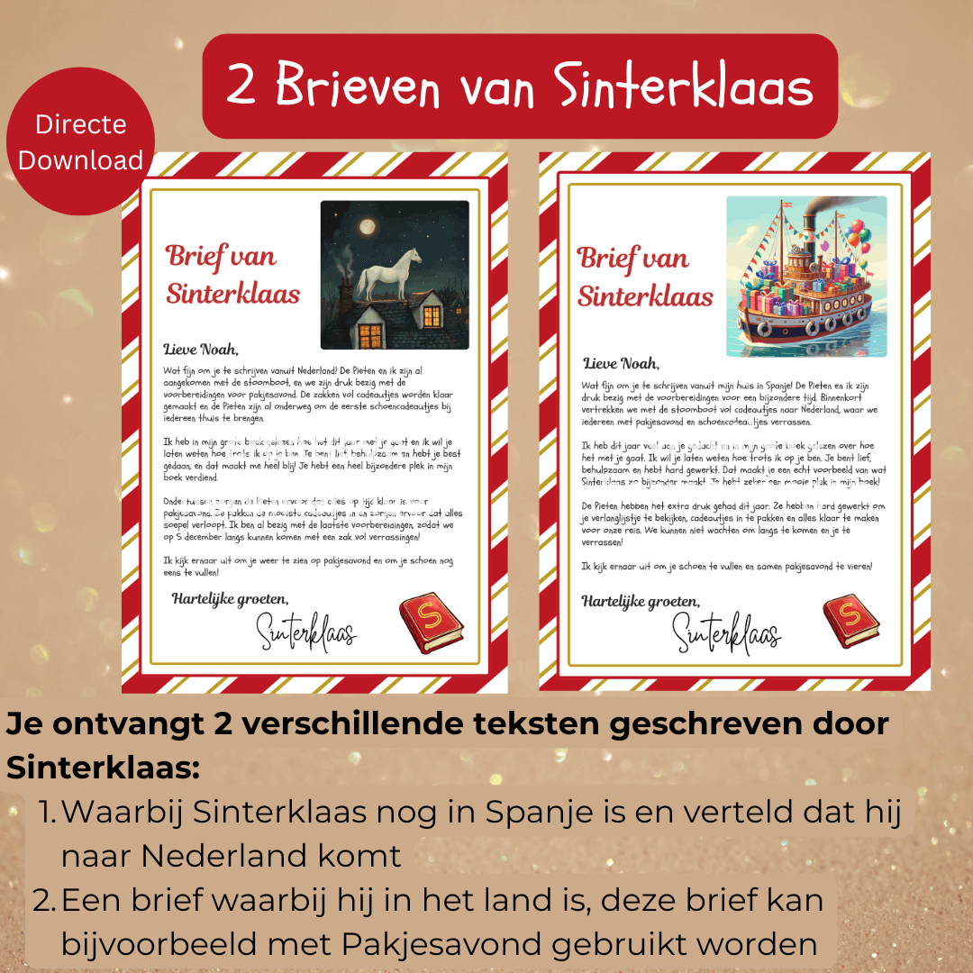 Maak eenvoudig een Sinterklaas brief met naam van je kind met dit handige sjabloon