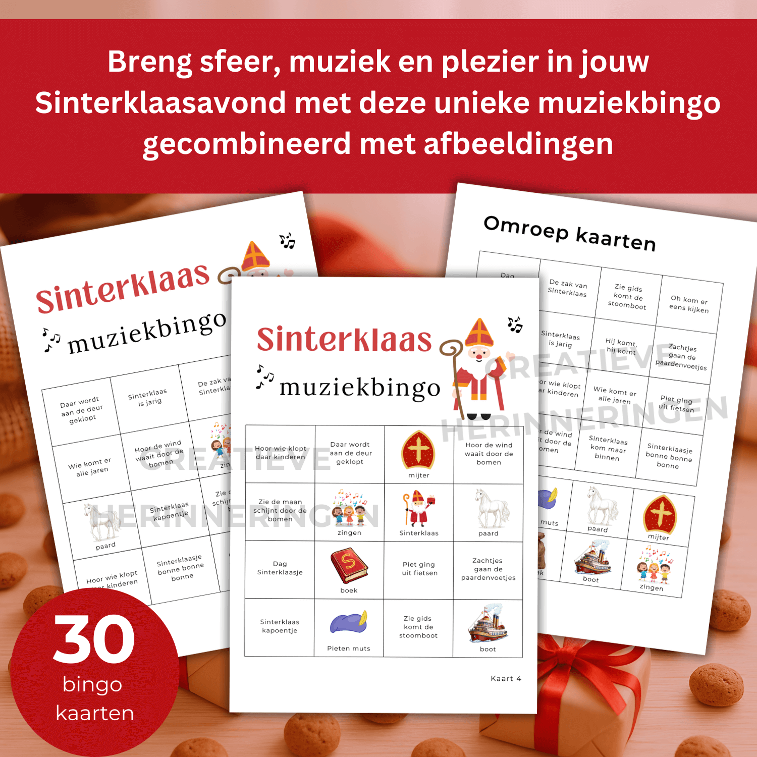 Feestelijk sinterklaas spelletje: muziekbingo met Sinterklaasliedjes en plaatjes