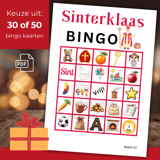 Het leukste Sinterklaas spelletje, speel Sinterklaas bingo (met 30 of 50 kaarten)