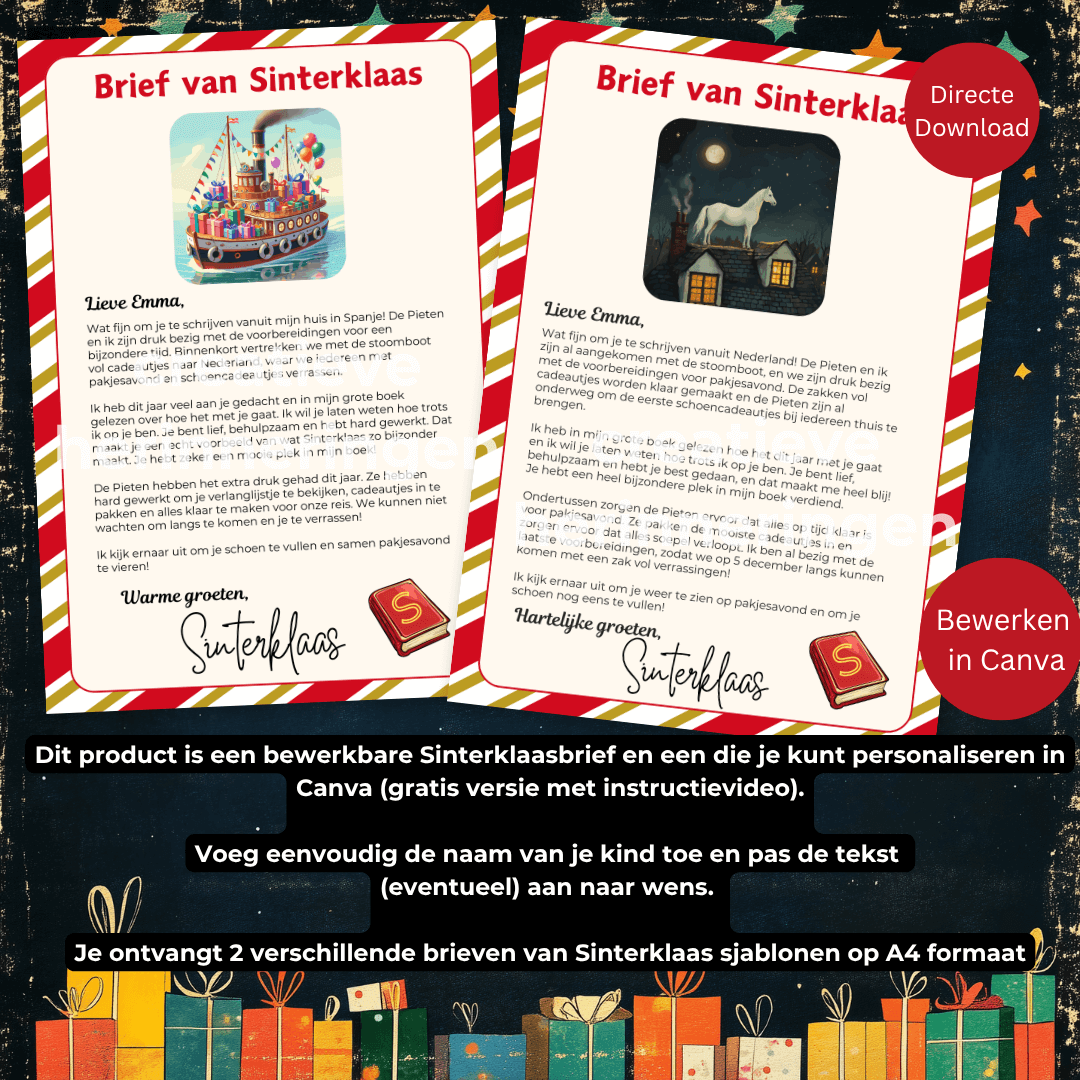 leuke brief van Sinterklaas om te downloaden voor pakjesavond