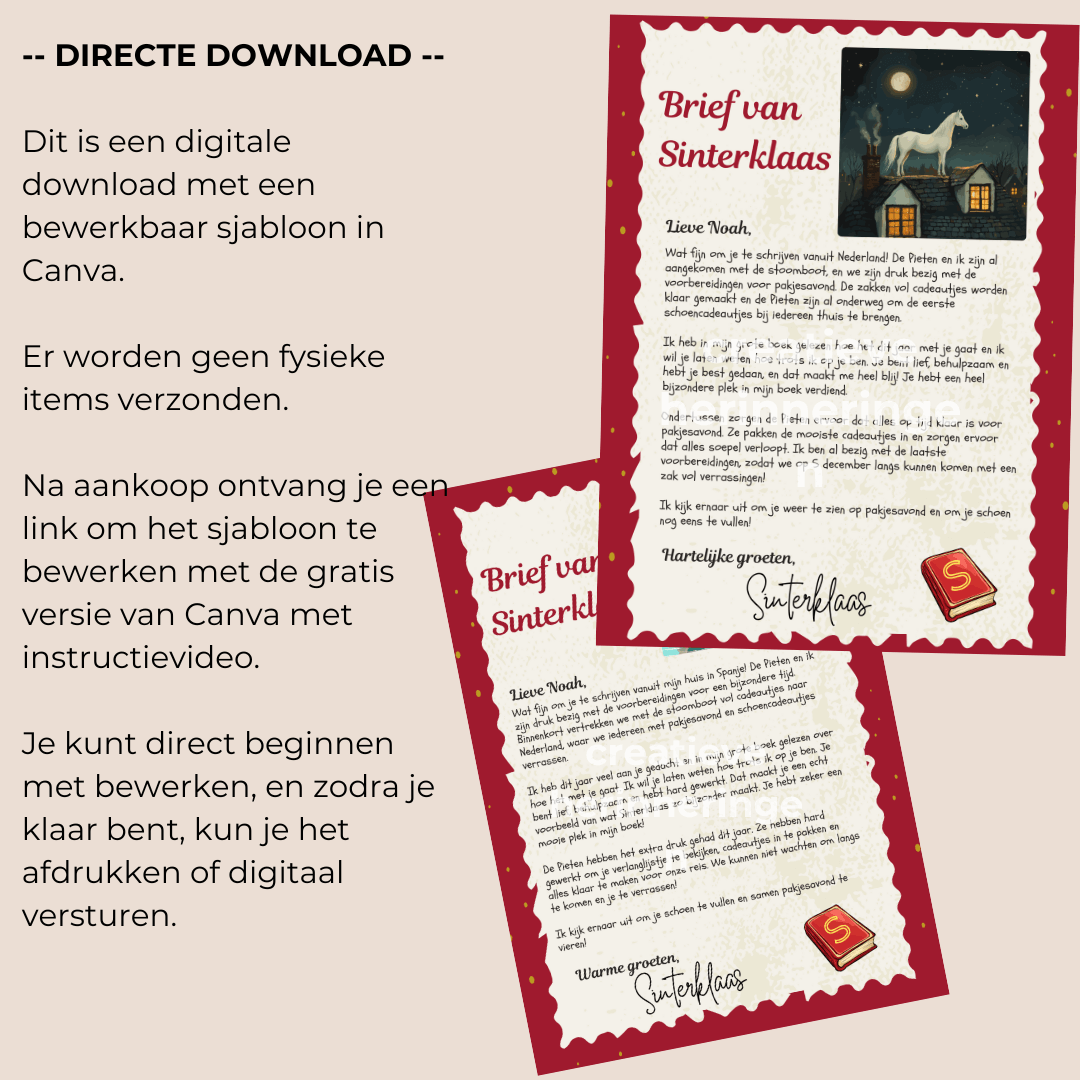 Leuke brief van Sinterklaas voor kinderen als ze de schoen gaan zetten