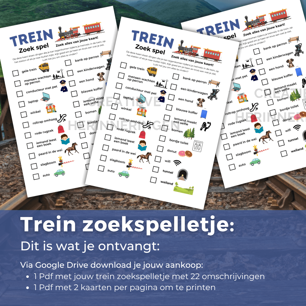 Zoek spel met trein thema voor kinderen op het station en zoeken in de trein
