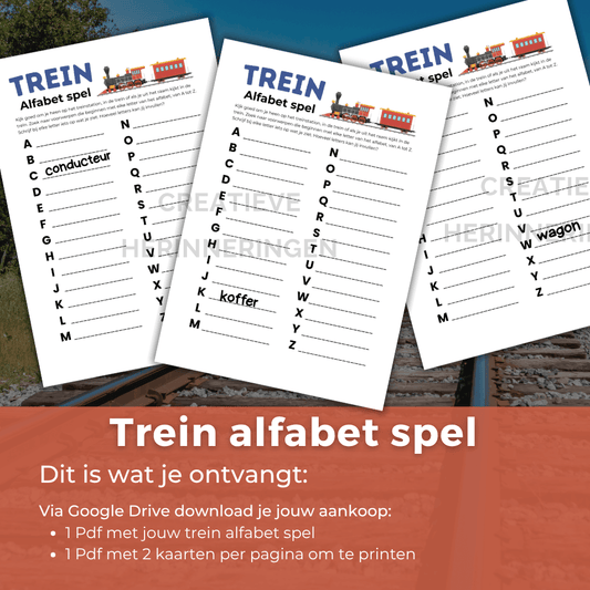 ABC-spel dat je speelt tijdens een treinreis met kinderen
