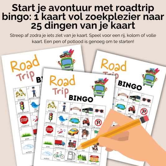 Roadtrip bingo om onderweg actief te zoeken en af te strepen