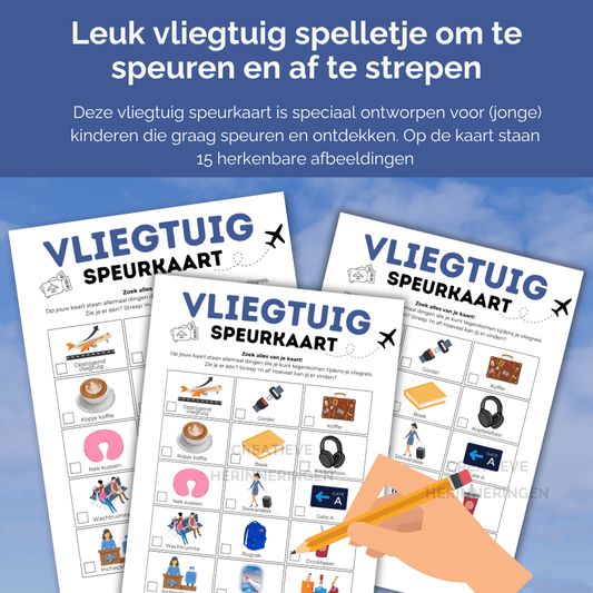 Vliegtuig spelletje met plaatjes om te zoeken en af te strepen