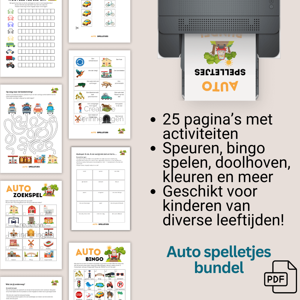 Auto spelletjes bundel voor gezinnen onderweg met auto