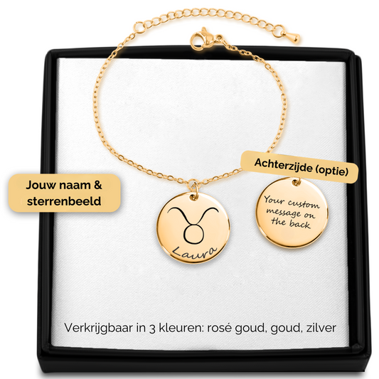 Armband sterrenbeeld hanger met naam gegraveerd
