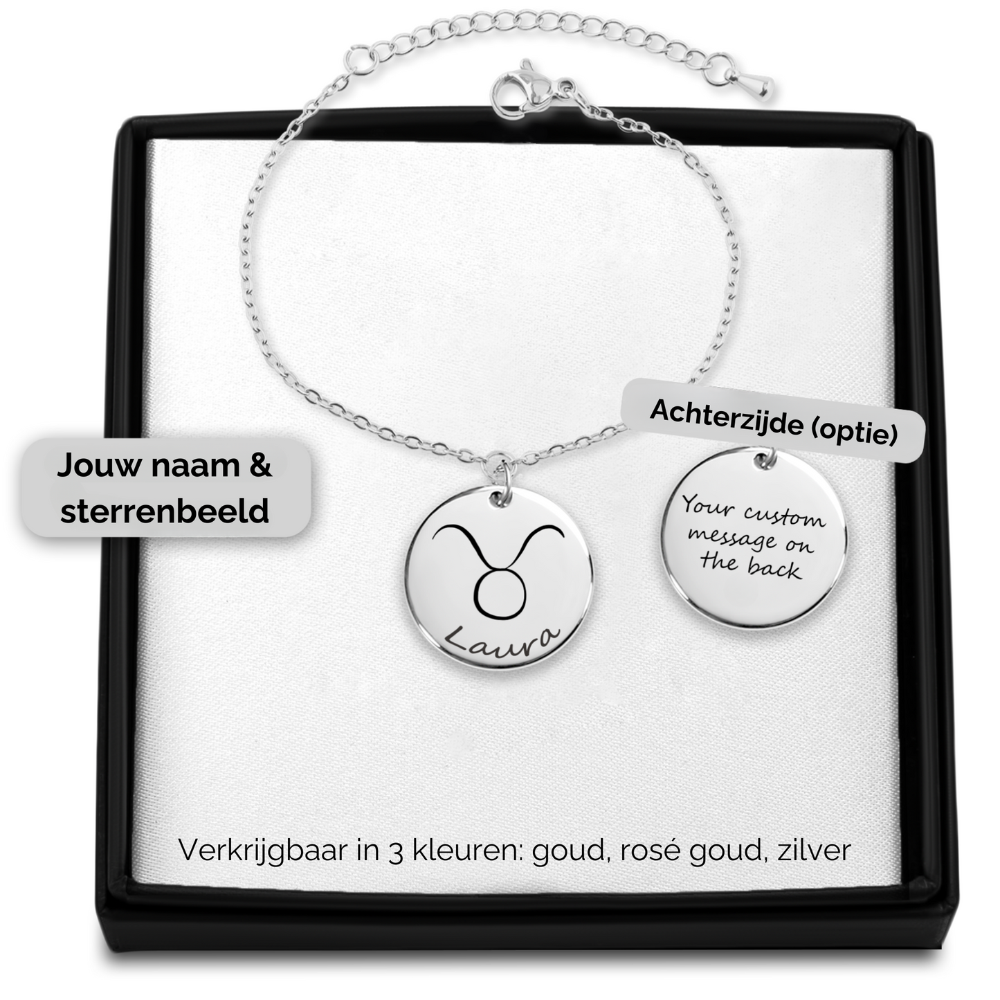 Armband sterrenbeeld hanger met naam gegraveerd