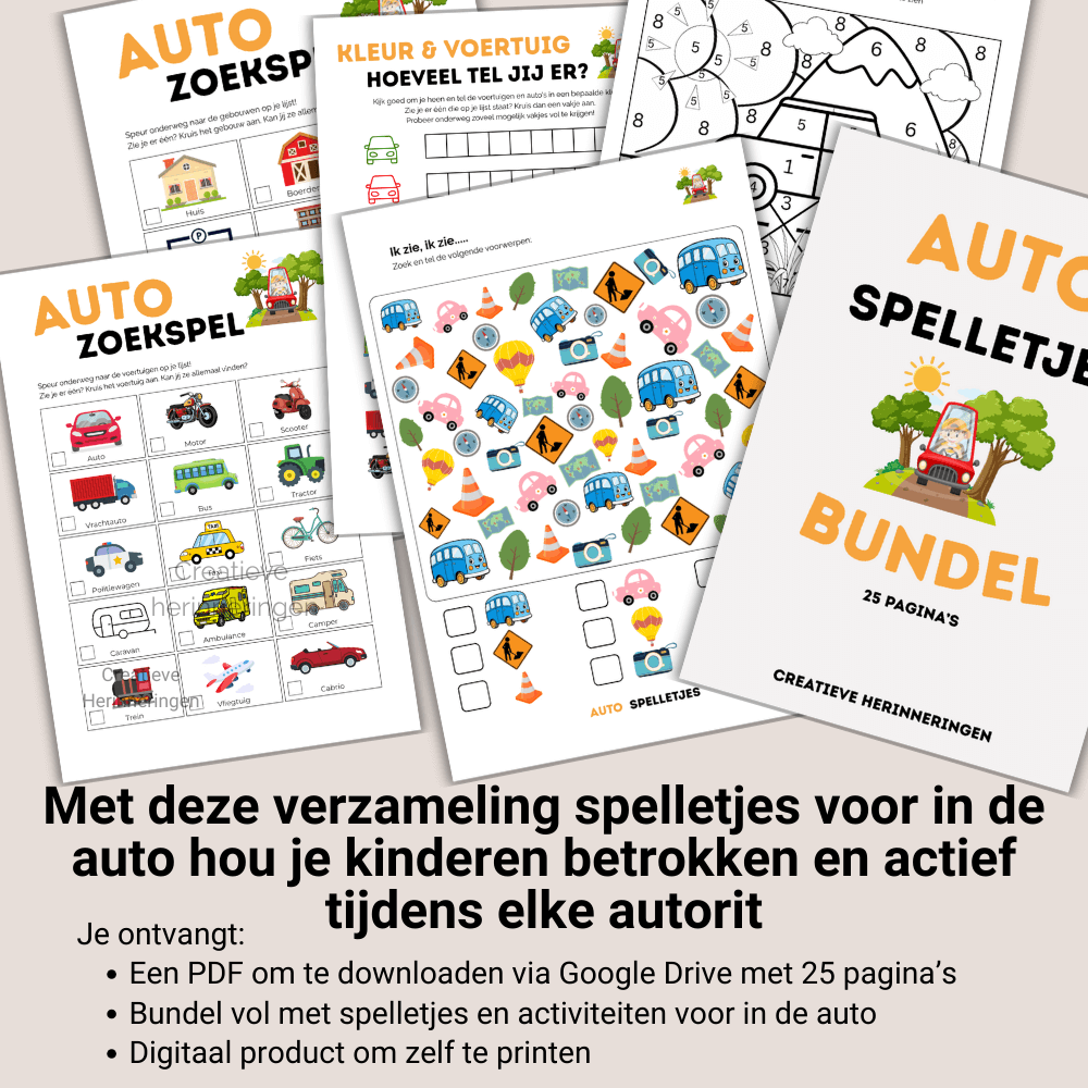 Auto vakantie spelletjes voor kinderen van verschillende leeftijden