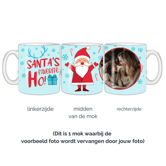 Kerst mok kerstman met jouw foto op mok