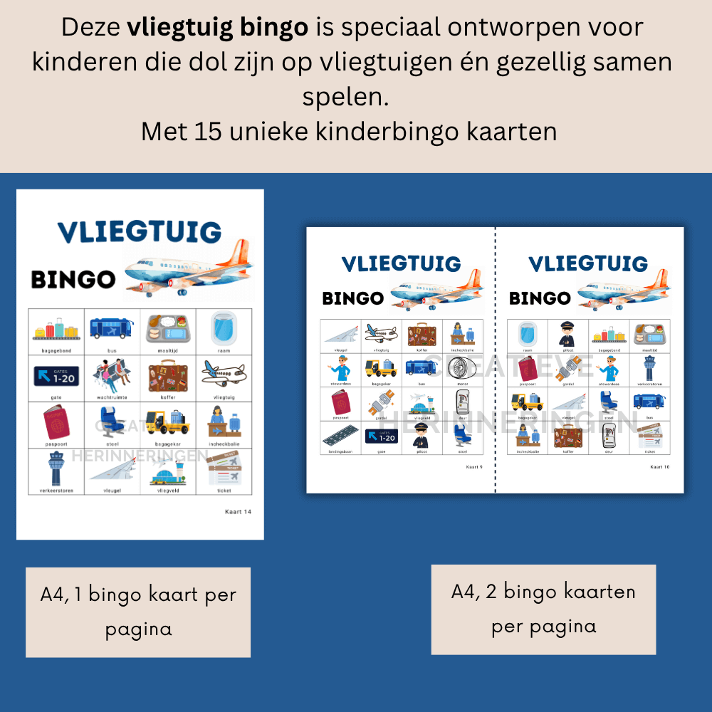Leuk vliegtuig bingo spel voor kinderen die van vliegtuigen houden