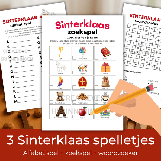 Bundel met 3 Sinterklaas spelletjes in PDF-formaat