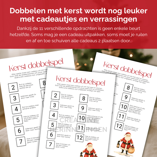 Dobbelspel kerst met 2 dobbelstenen voor extra veel verrassingen
