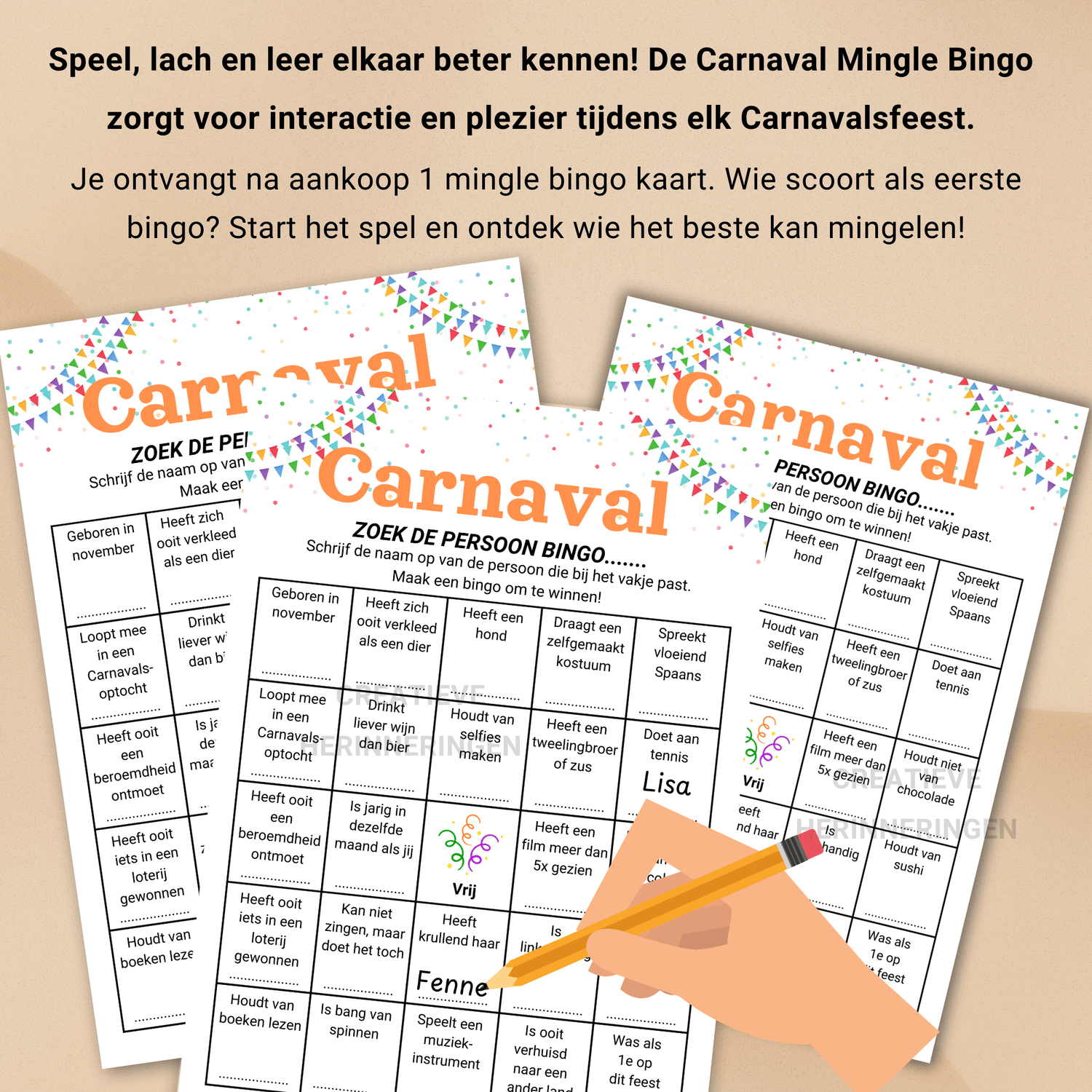 Carnaval Mingle Bingo – perfect voor Carnavalsverenigingen en vriendengroepen