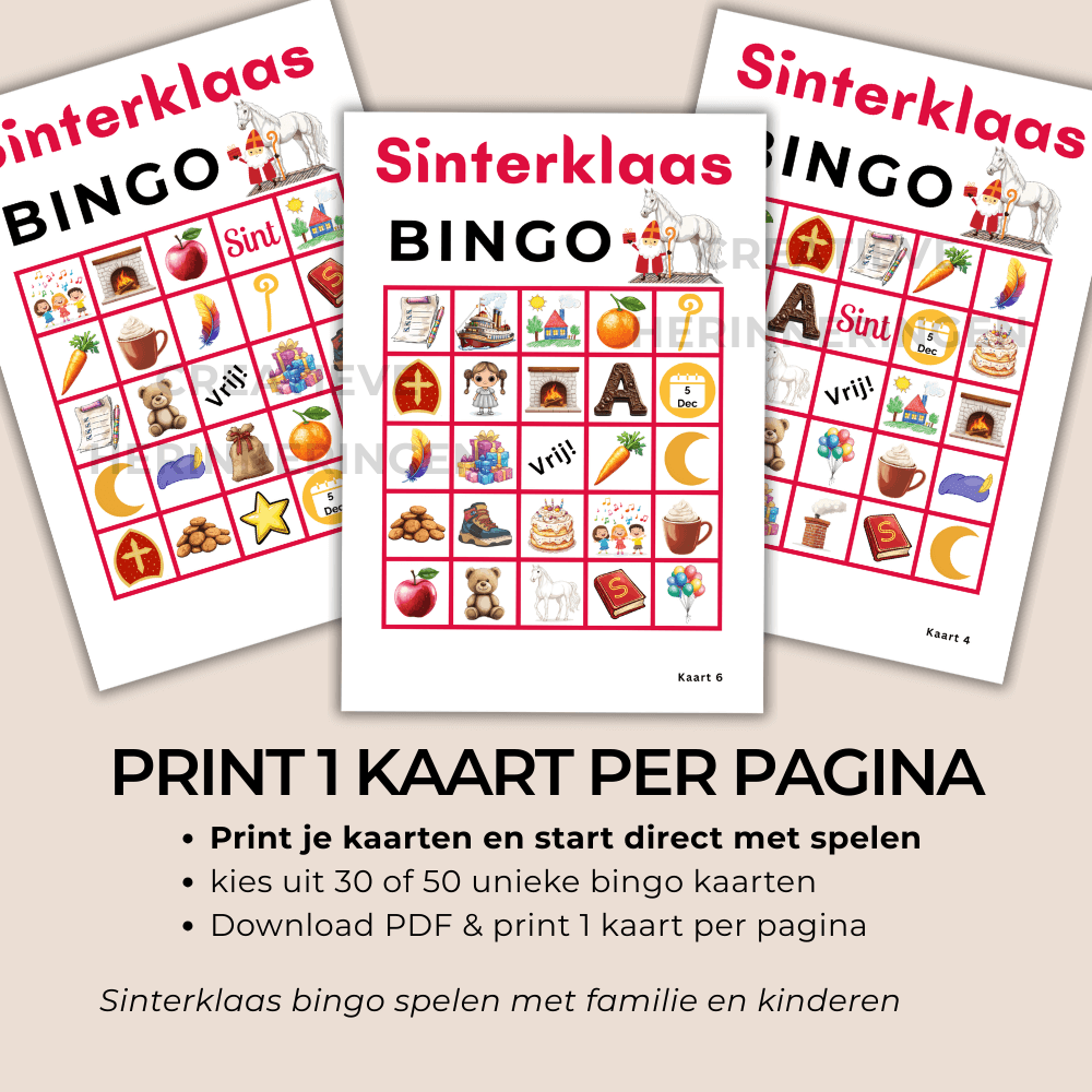 Gezellige Sinterklaas bingo om cadeaus uit te delen tijdens pakjesavond