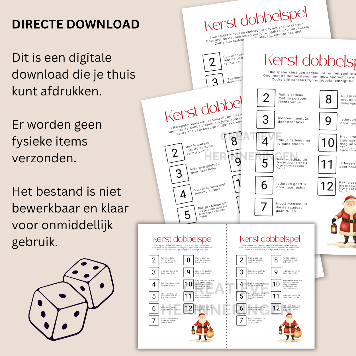 Gezellig cadeautjes dobbelen met kerst in een vrolijk spel
