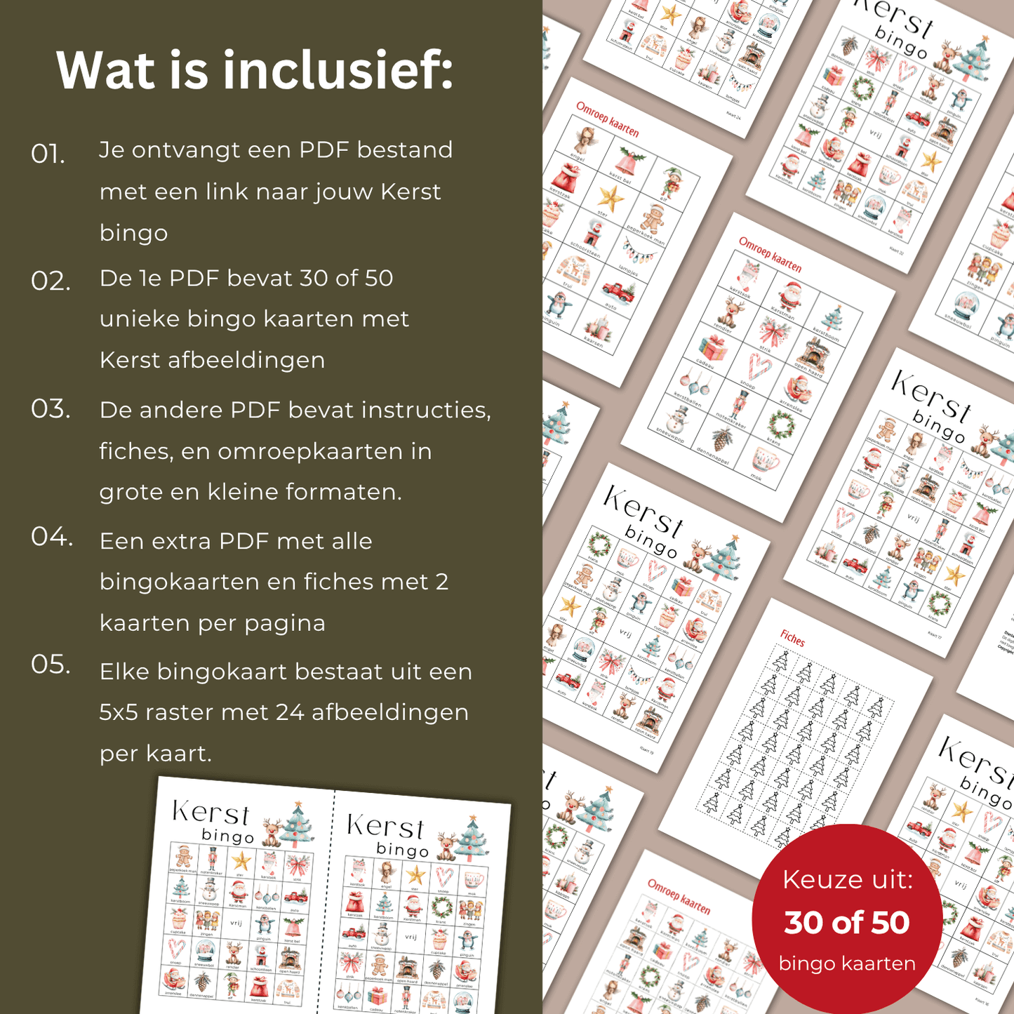 Familie kerstspel, speel met plaatjes en fiches, leuk voor jong en oud