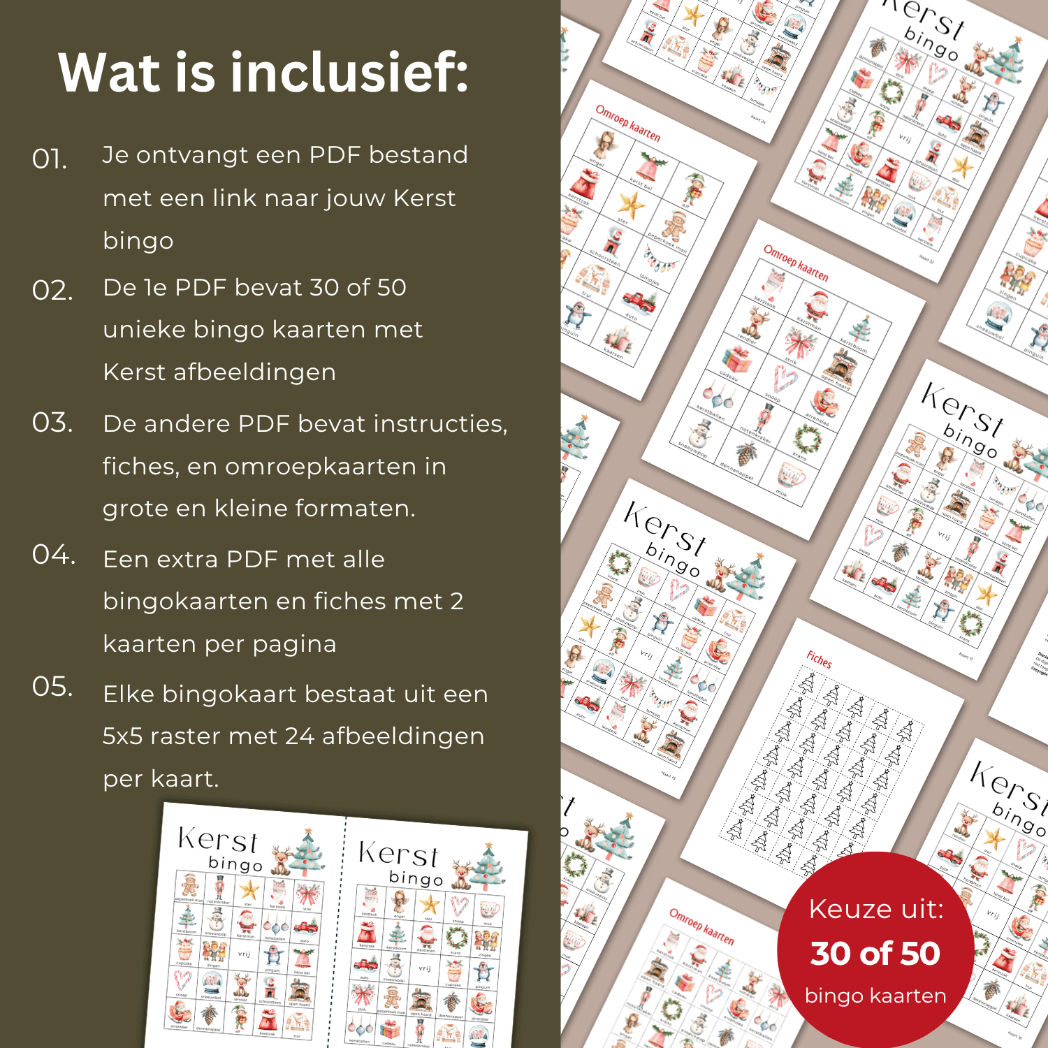 Familie kerstspel, speel met plaatjes en fiches, leuk voor jong en oud