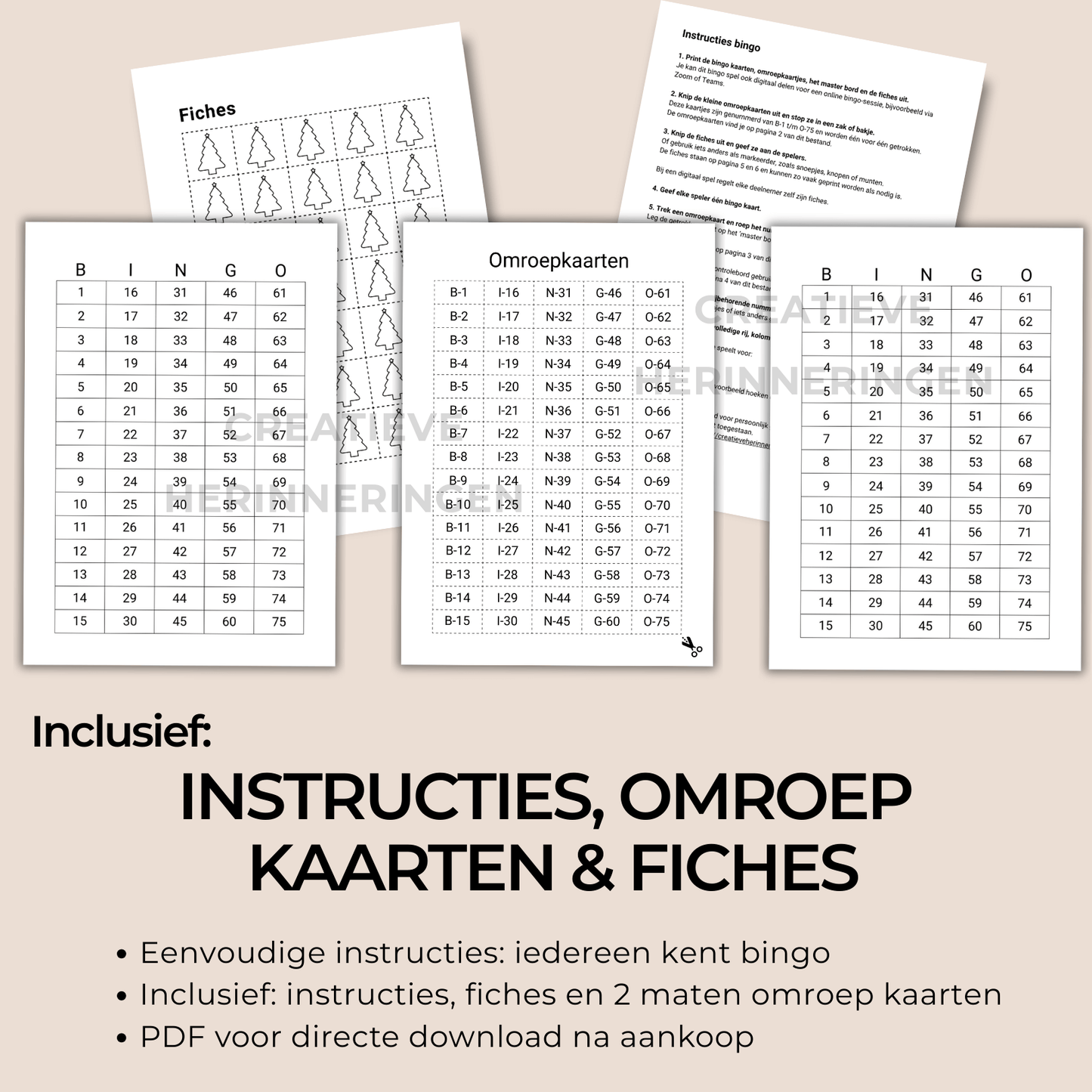 Kerstbingo spel met cijfers perfect passend bij de kerstsfeer