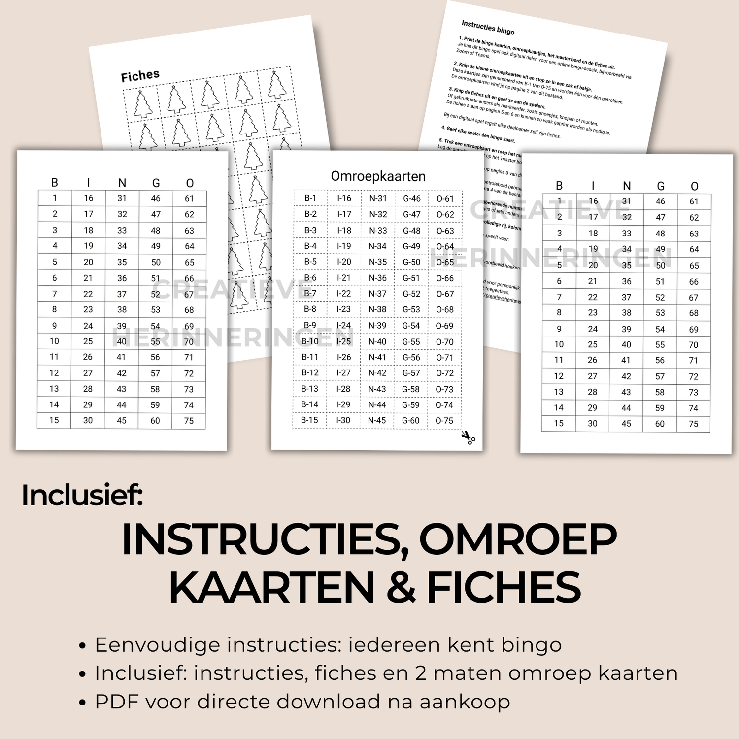 Kerstbingo spel met cijfers perfect passend bij de kerstsfeer