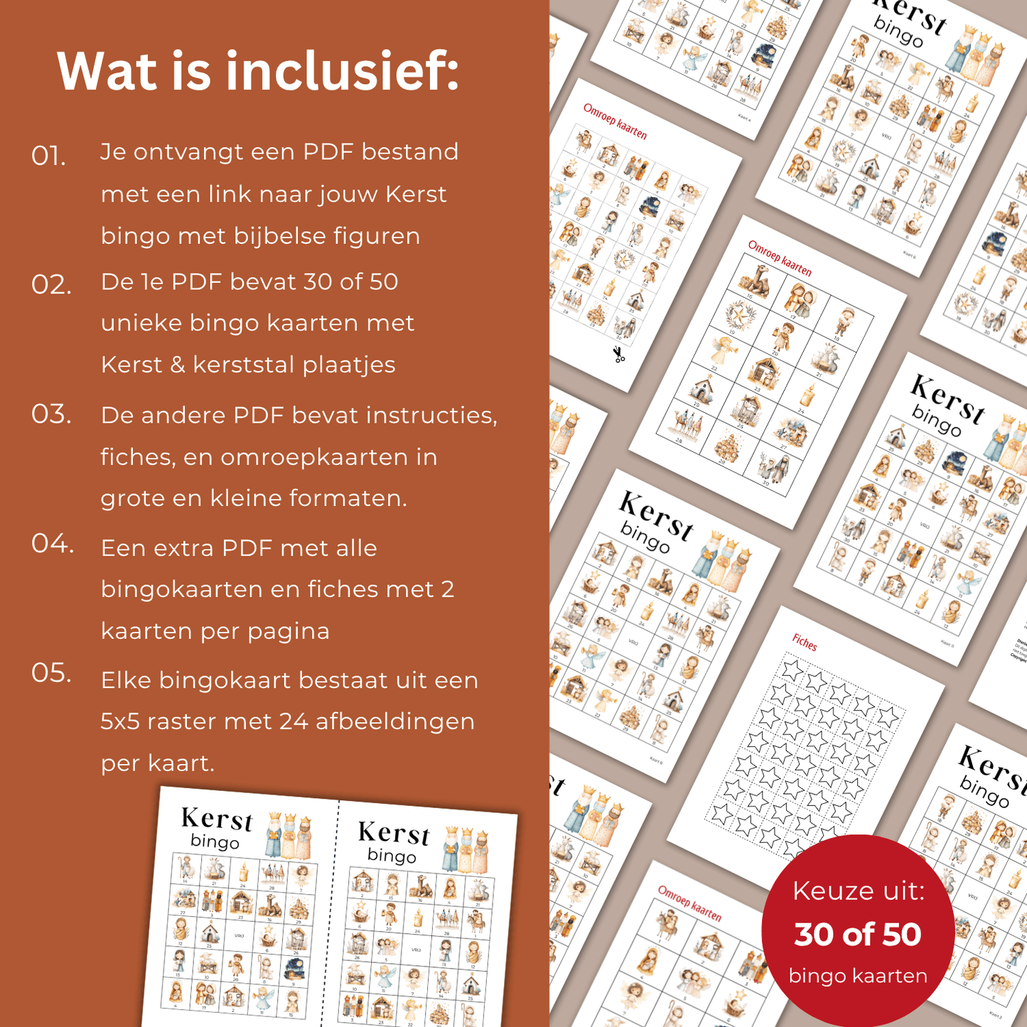 Kerstbingo verhaal voor groep of klas, leuk en educatief