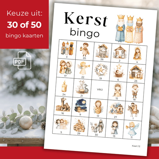 Kerstbingo verhaal met bijbelse figuren, betekenisvol kerstspel om samen te spelen