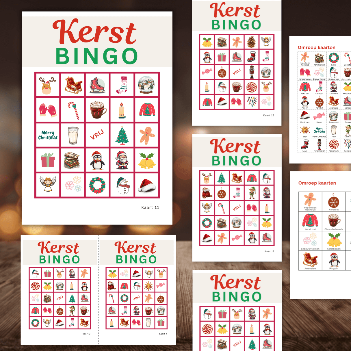 speel kerstbingo in de klas op school als kerst spelletje