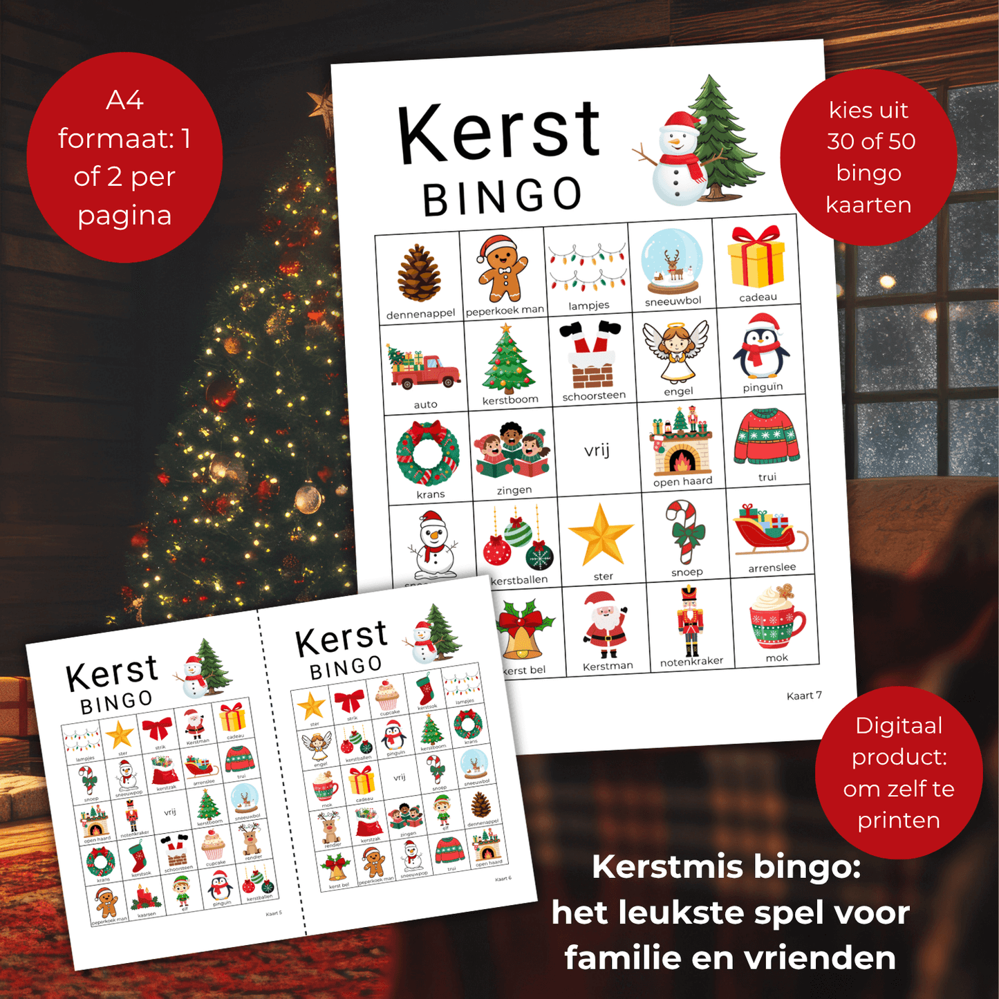 Gezellig kerstmis bingo spel voor groepen, families of collega’s