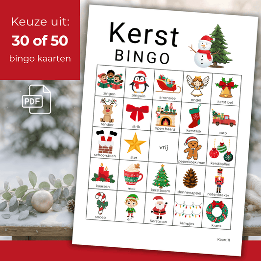 Kerstmis bingo voor familie en vrienden, gezellig samen spelen tijdens de feestdagen