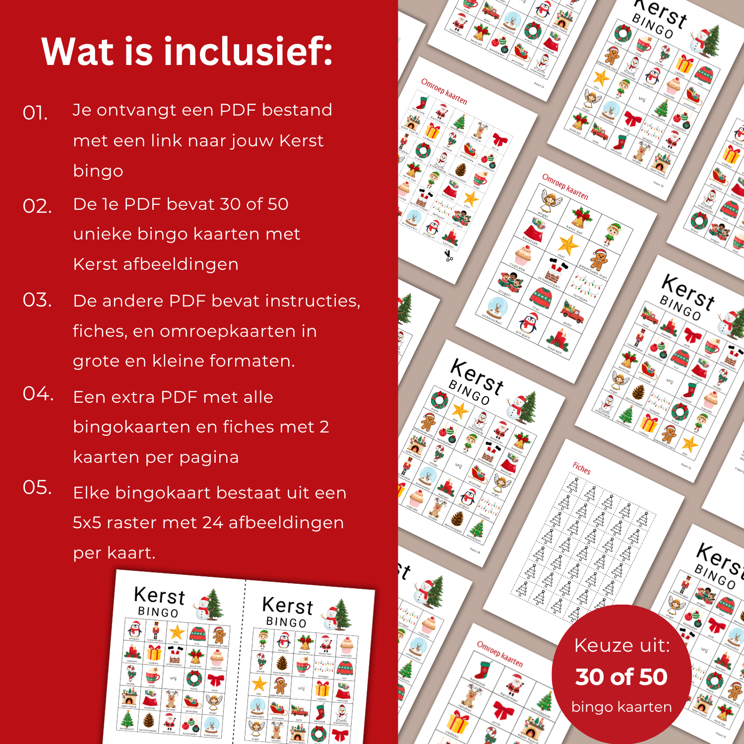 Kleurrijke kerstmis bingo – leuk voor volwassenen en kinderen