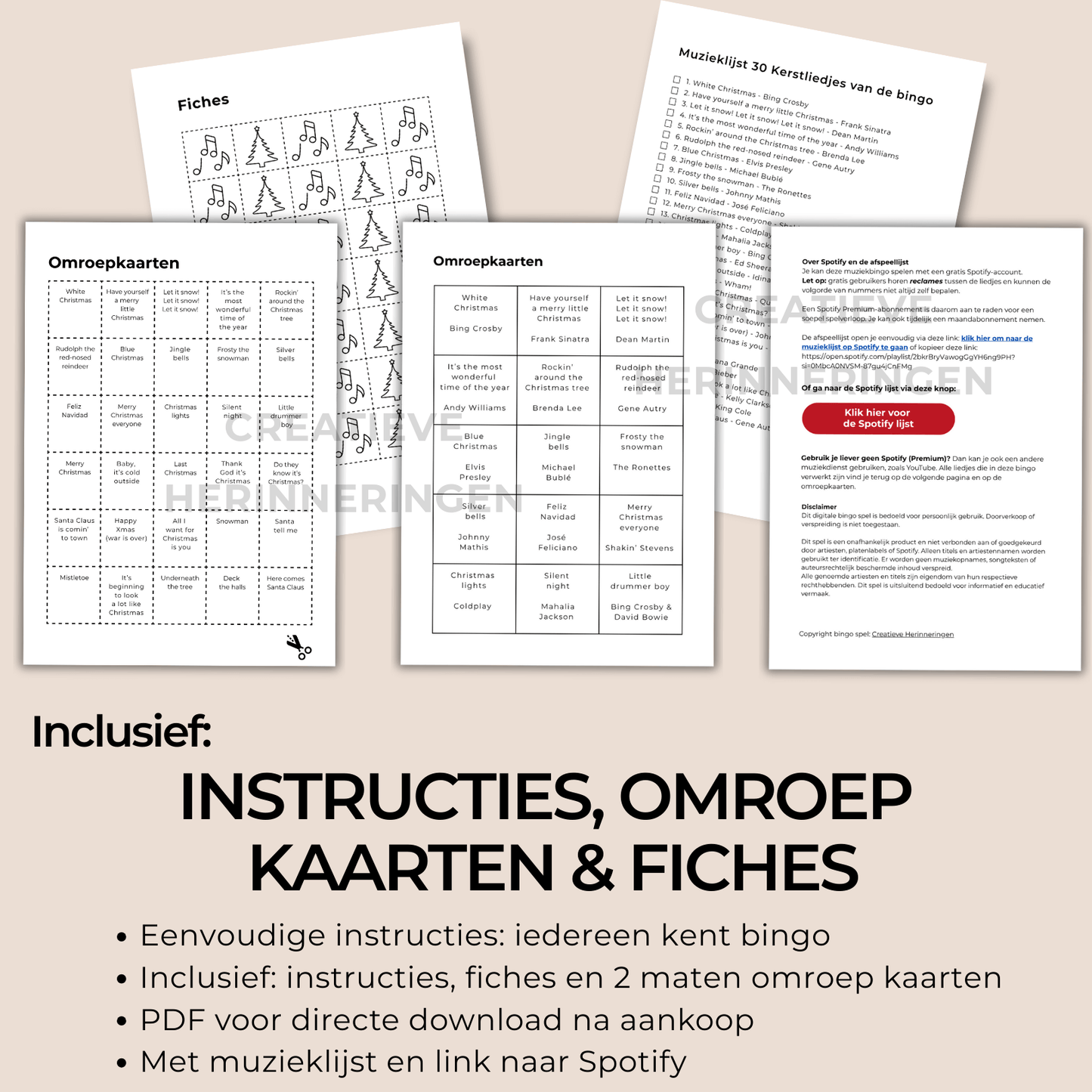 Download en print kerstmuziek bingo om thuis te spelen