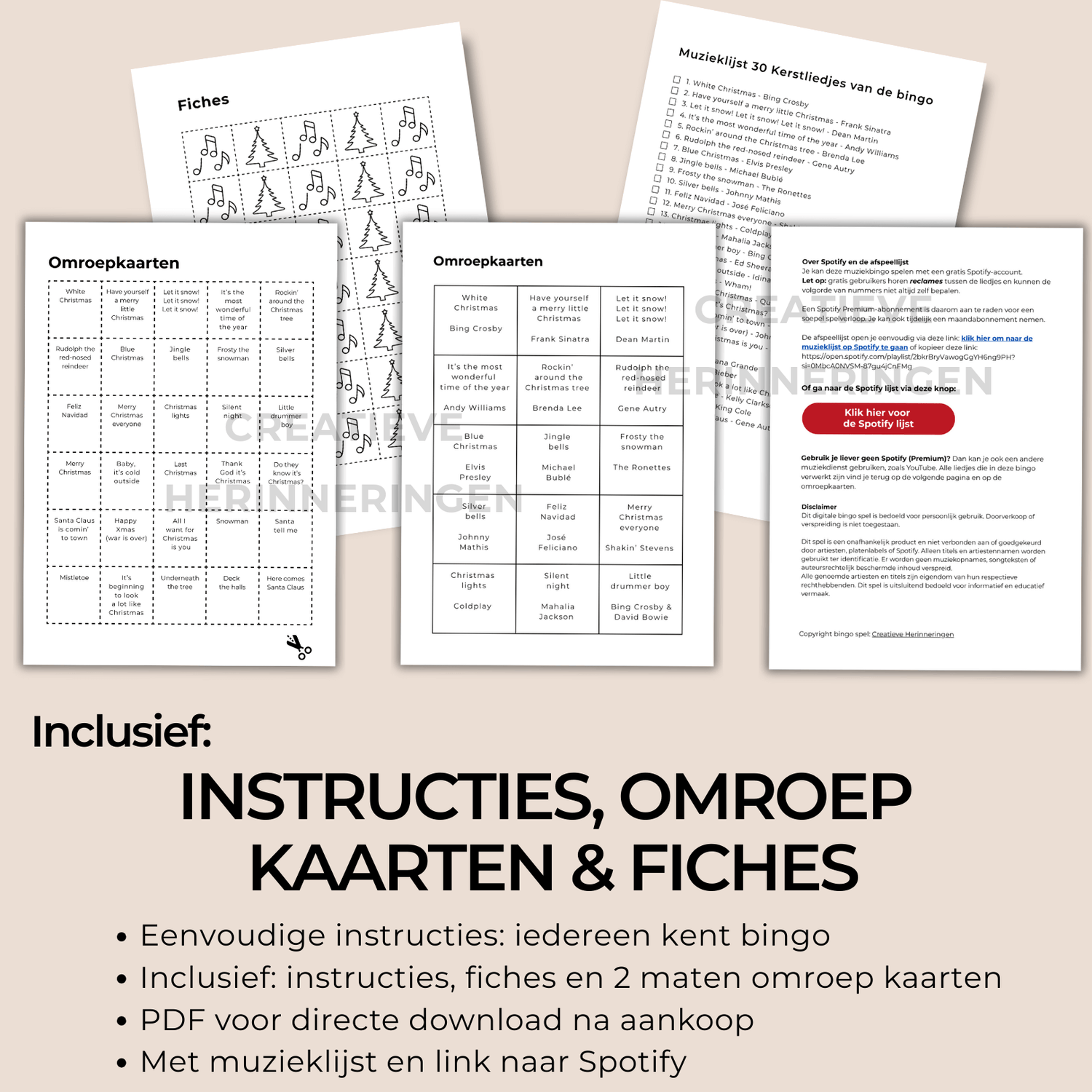 Download en print kerstmuziek bingo om thuis te spelen