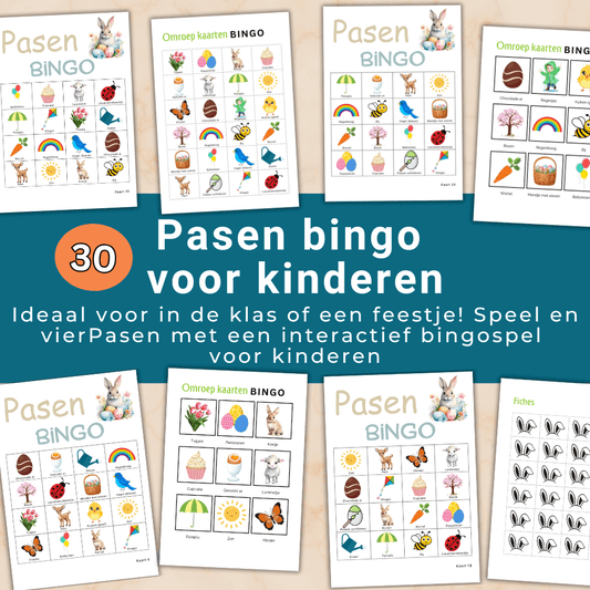 Paasactiviteiten basisschool bingo met 30 printbare kaarten