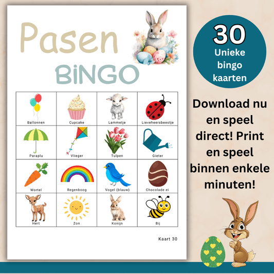 Leuke paasactiviteiten in de klas met deze Paasbingo, 30 bingo kaarten