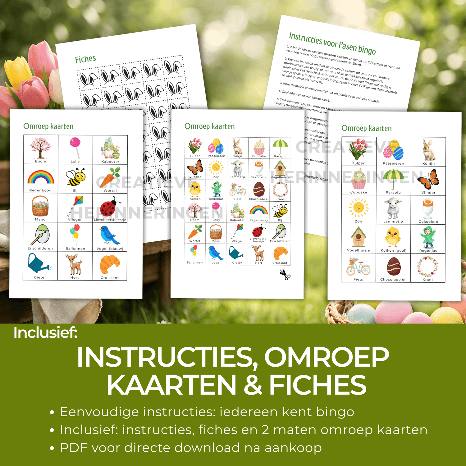Paasbingo om zelf te printen, kies uit 15, 30 of 50 spelers