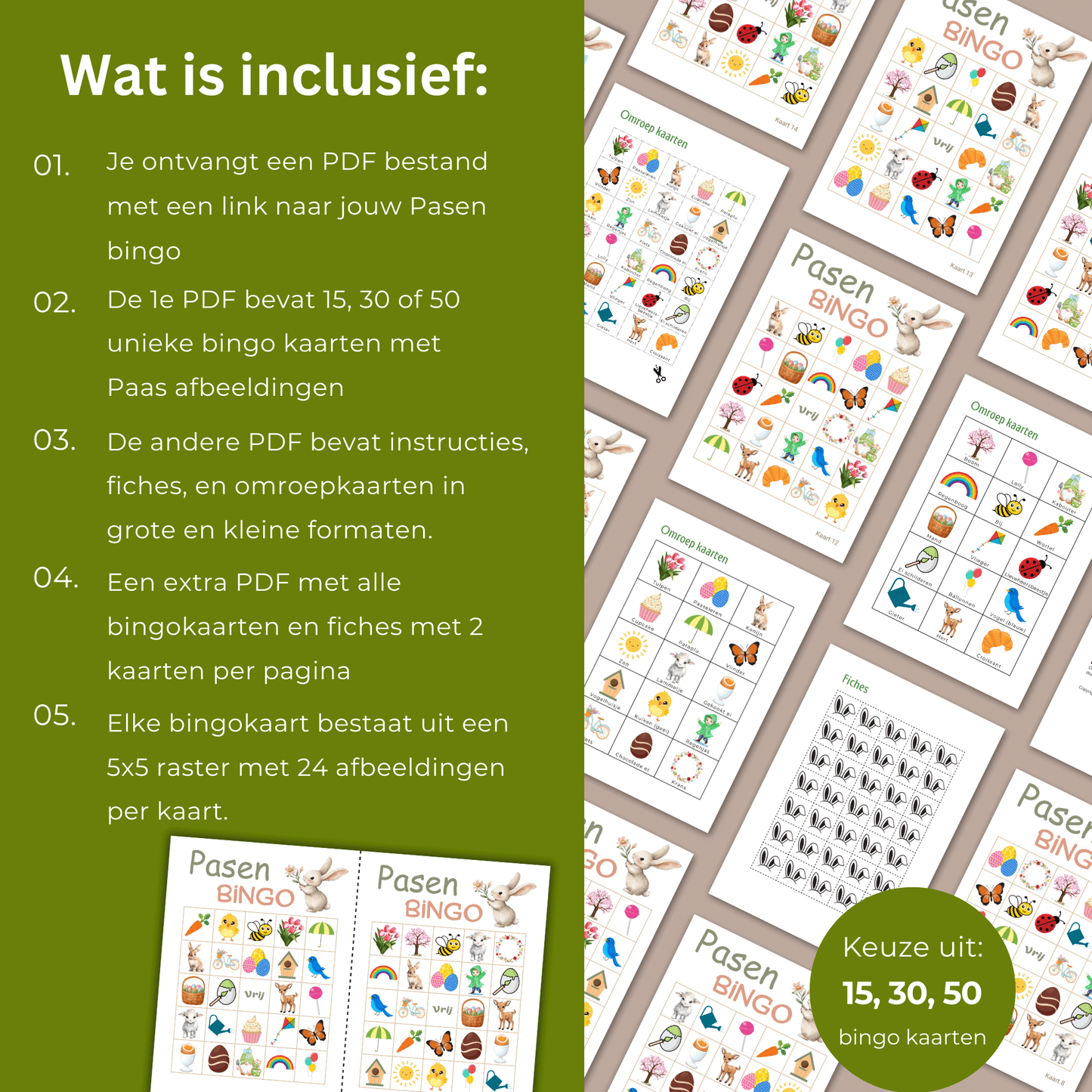 Paasbingo spelletje om direct te downloaden, te spelen tot 50 spelers