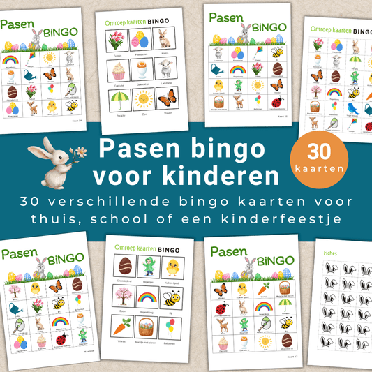Download, print en speel deze Paasbingo voor kinderen met 30 unieke kaarten